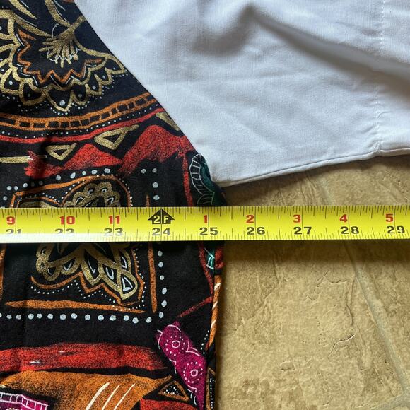 Vtg 80s Womens Collared Top Multicolor Abstract Artsy Funky Groovy Maximalist - Picture 7 of 8